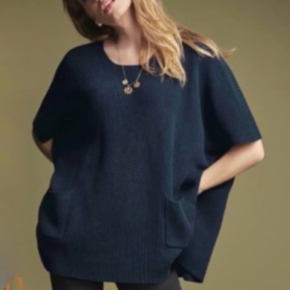 CAbi Sweaters - Cabi Flex Knit Sweater Poncho Pullover Blue Green